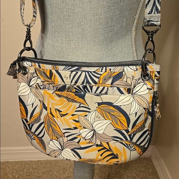 lug Handbags - LUG Swivel Lily Grey Convertible Crossbody Shoulder Bag w/ RFID